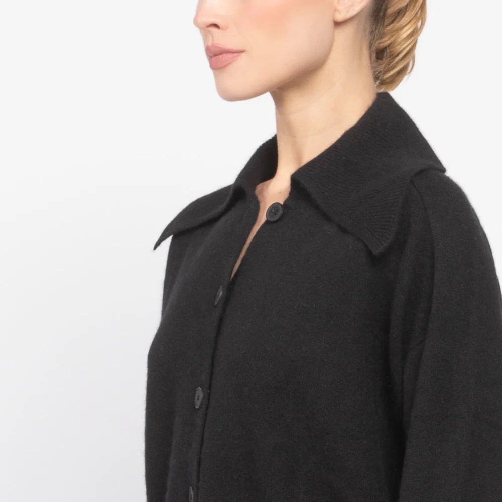 LOULOU DE SAISON Sao Cardigan, M, Black - Picture 3 of 7